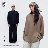 US联邦街牌重磅高领卫衣秋冬纯棉刺绣保暖半高领街舞嘻哈长袖 上衣