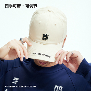 US联邦街牌刺绣鸭舌帽285克斜纹梭织棉软顶帽檐刺绣魔术贴可调节