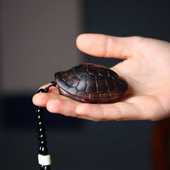 沉香木富甲天下手把件文玩木雕刻龟壳摆件富甲一方随身把玩件车挂