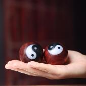 小叶紫檀太极两仪保健球阴阳八卦健身手球实心中老年人按摩手转球