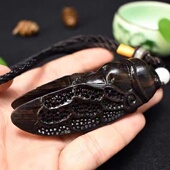 紫光檀一鸣惊人黑檀木木雕手把件知了金蝉文玩工艺品爆款 厂家直销