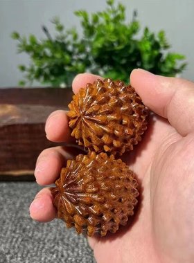 天然原木黄花梨木雕手球木质按摩健身球沉水级保健球手把件手玩球