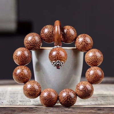 龙鳞木手串佛珠蛇纹木鱼子纹文玩工艺品花梨沉香阴沉木金丝檀手串