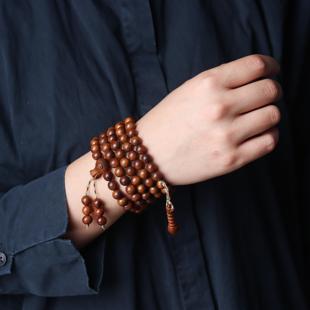 雷击枣木108颗手串道家饰品雷击木佛珠男女饰品雷焦木手链念道珠