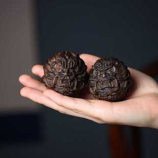 沉香木祥龙木雕手把件保健球中老年人健身球把玩手球手转球按摩球
