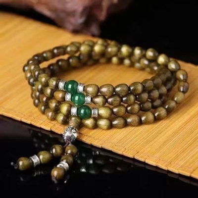 金丝楠木手串108颗手链黑檀佛珠紫檀黄花梨沉香阴沉木金丝檀手串