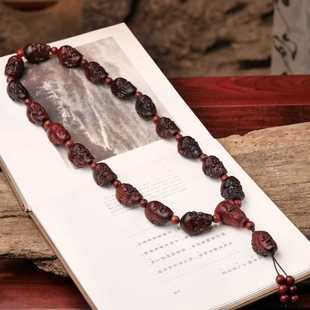 小叶紫檀木雕刻十八罗汉佛珠手串貔貅男女念珠长手持车载挂件装饰