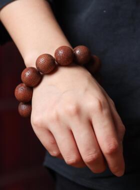 十二道20mm心经雕刻珠赞比亚血檀