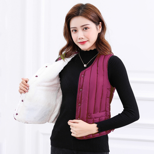 贴身妈妈保暖马夹背心百搭 棉坎肩短款 秋冬季 羽绒棉马甲女内穿修身