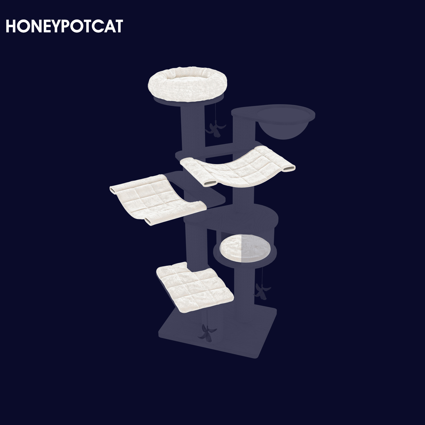 蜜罐猫猫爬架全套垫子配件