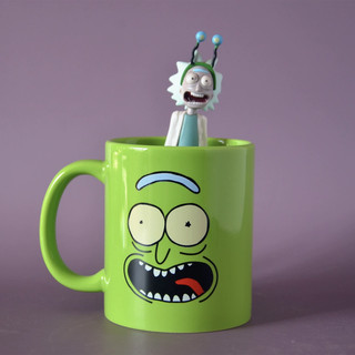 自制瑞克莫蒂周边Rickandmorty绿色陶瓷杯Mug Rick水杯马克杯卡通