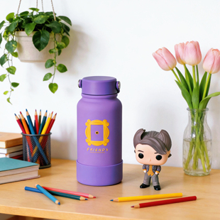 老友记周边相框紫色304保温杯大容量650ml便携式随行杯不锈钢水杯