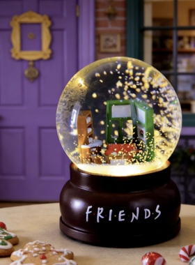 老友记水晶球雪花带灯圣诞礼物