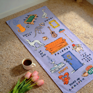 老友记周边FRIENDS原创插画浴巾centralperk吸水柔软速干浴巾毛巾