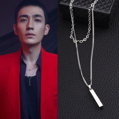 朱一龙同款项链不锈钢情侣潮流短