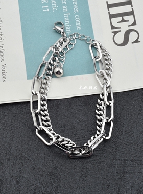 金属双层手链潮流男女手链饰品