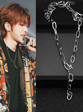 简约长项链蔡徐坤同款ins朋克