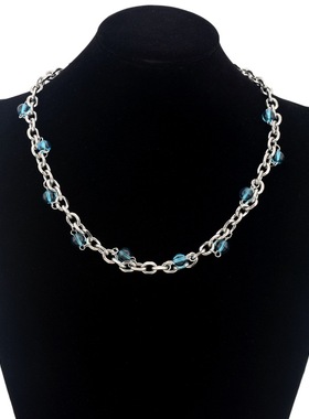 钛钢古巴圆珠男女轻奢锁骨链颈链