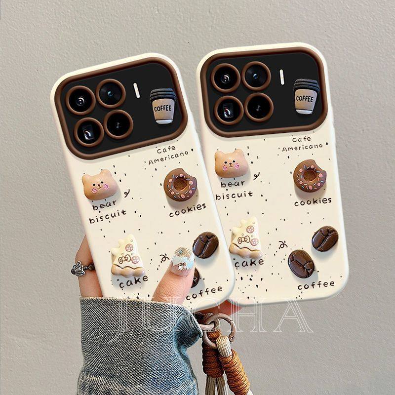 适用小米15手机壳ins风全包带挂绳14pro防摔13全包12立体咖啡小熊,个性定制/设计服务/DIY,手机壳/保护套定制,淘宝优惠券,粉丝福利购,淘宝优惠卷