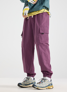 55333户外通勤休闲机能酷飒登山裤薄款春秋款情侣工装运动九分裤