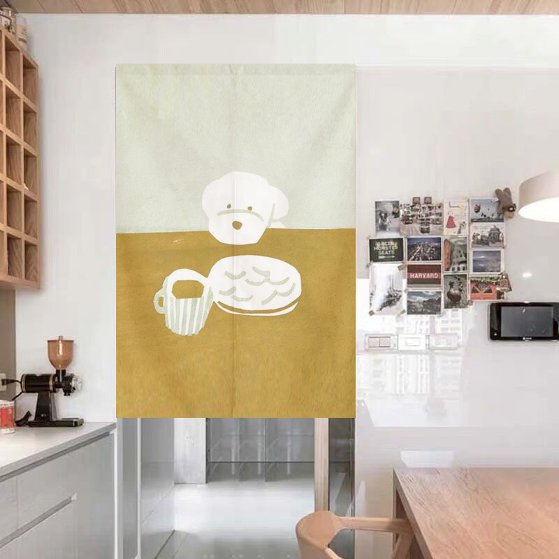 奶茶店厨房防油烟免打孔隔断帘