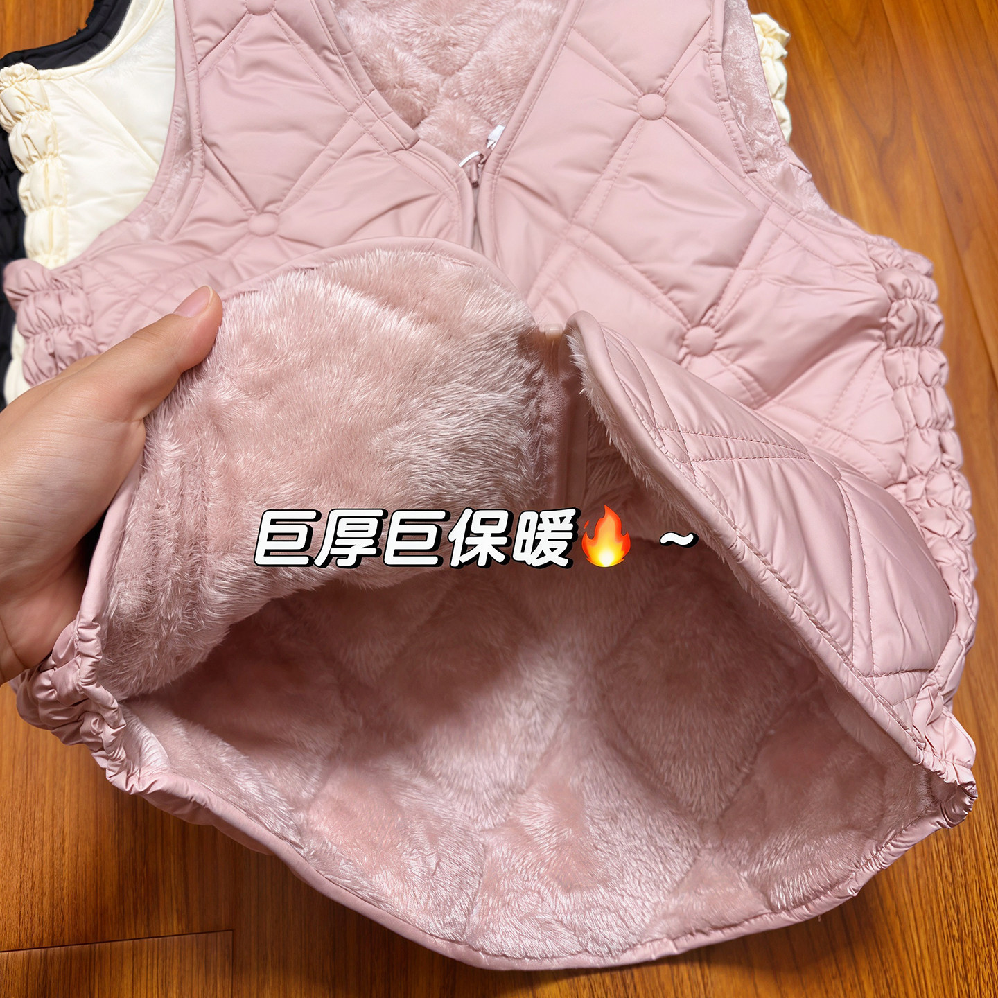巨厚保暖!加绒羽棉马甲女