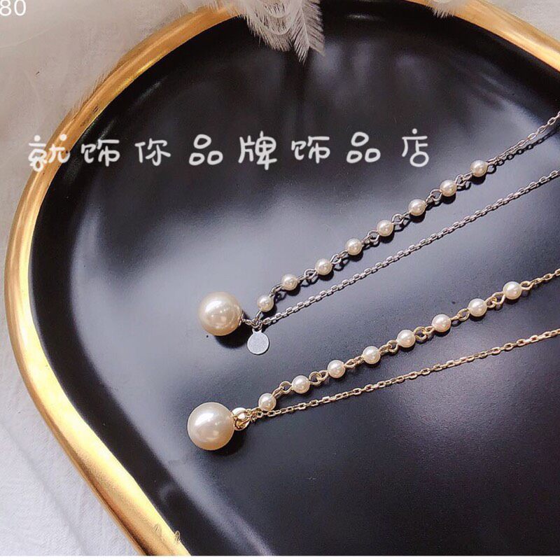 古丽纯银颈链女短款项链时尚choker项圈气质珍珠吊坠高级锁骨链潮图片