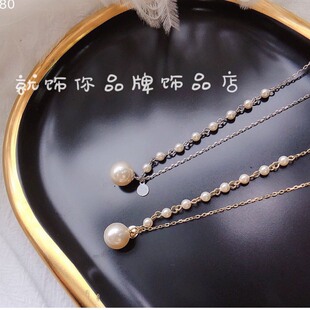 古丽纯银颈链女短款项链时尚choker项圈气质珍珠吊坠高级锁骨链潮
