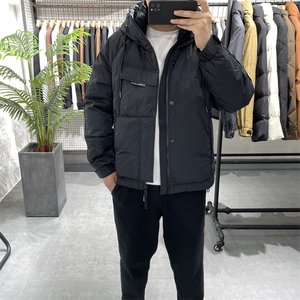冬季新款90白鸭绒加厚连帽羽绒服男休闲保暖工装外套羽绒衣夹克潮
