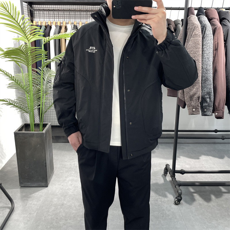 冬季新款立领羽绒服男韩版潮流休闲白鸭绒保暖外套工装羽绒衣夹克