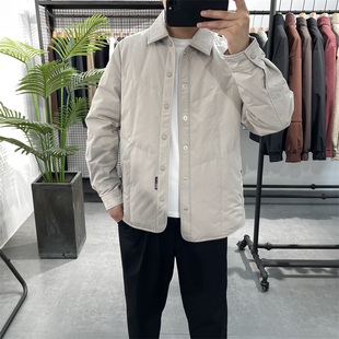 外套羽绒衣夹克 翻领羽绒服男潮流休闲90白鸭绒保暖工装 冬季 轻薄款