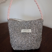 时髦粉银时尚 百搭女生水桶单肩包帆布包大容量小众包包通勤巨好看