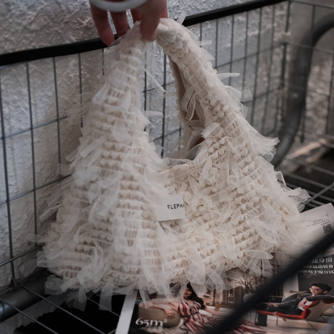 法式浪漫流苏纱小可爱手拎包