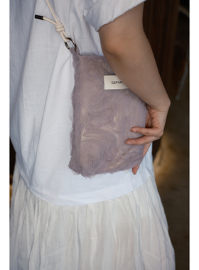 唯美气质玫瑰粉紫纱时尚百搭女生可调节肩带手机包大容量小众包包