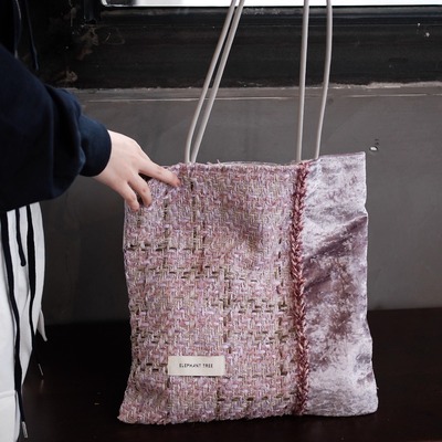 小众梦幻唯美紫金小香风丝绒百搭单肩包帆布包大容量小众包包礼物