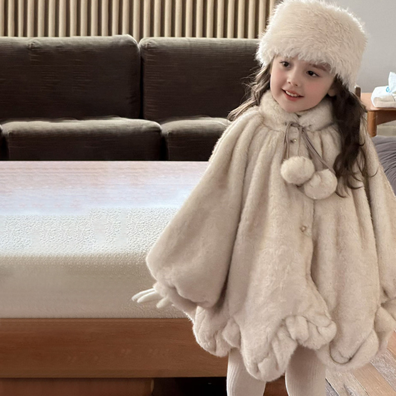 韩版童装冬季新款女童皮草外套