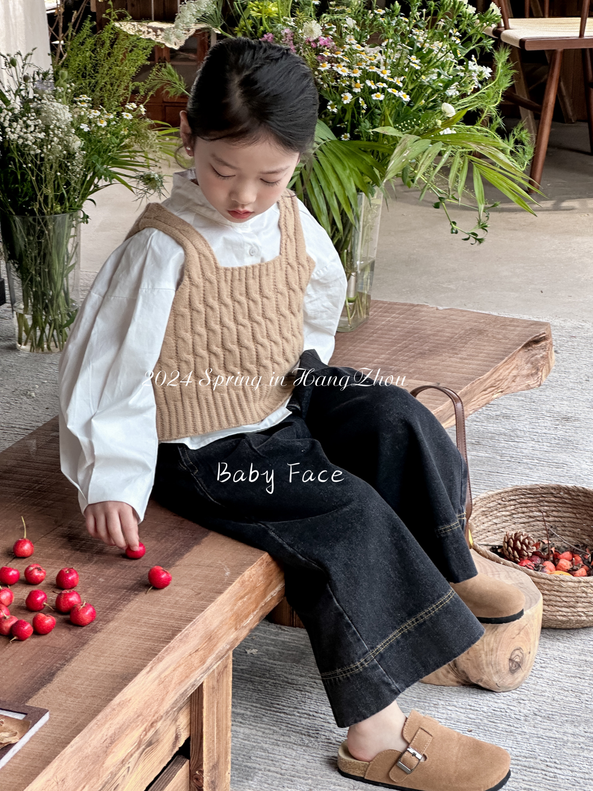 棉韩版春季衬衫吊带马甲牛仔裤