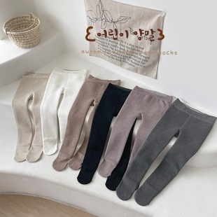 宝宝纯色打底裤 女童加厚连裤 保暖连脚裤 儿童百搭基础款 袜2025冬款