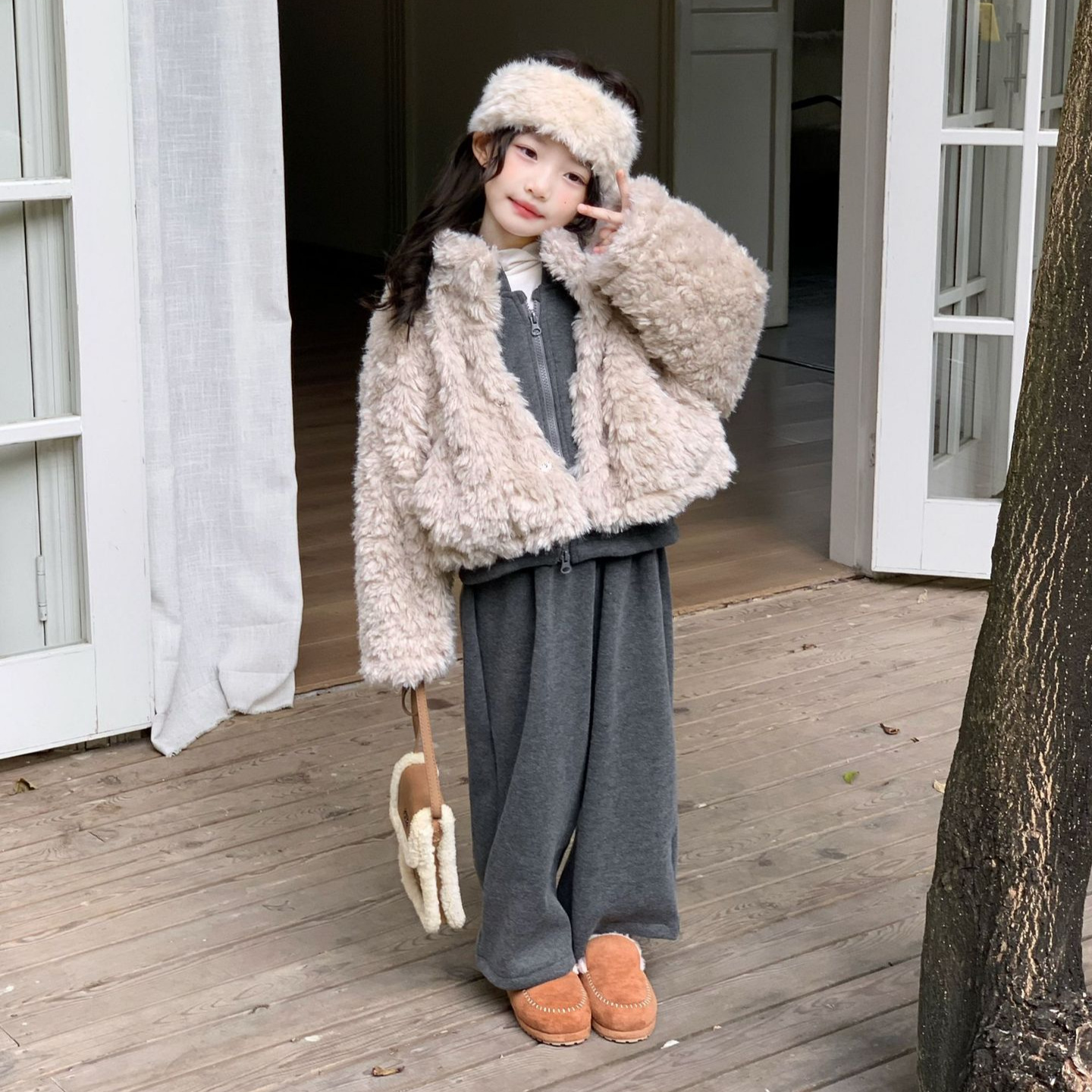 女童名媛风气质毛毛外套