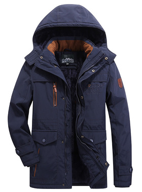 winter men's warm cotton jacket thick medium long outerwear