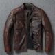 patterned lapel leather Cowhide jacket men motorcycle suit