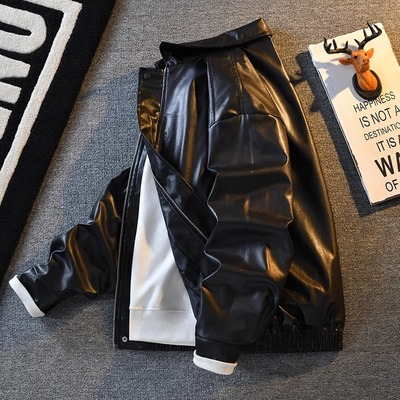 美式复古机车皮衣男宽松休闲夹克