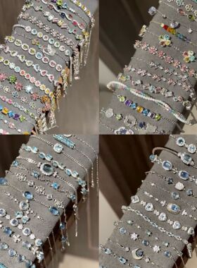 高级感轻奢锆石四瓣花手链女时尚百搭跨境手环七夕节首饰义乌配饰