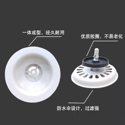 老式白110不锈钢水槽厨房洗碗洗菜盆塑料下水头下水洗手盆漏水塞
