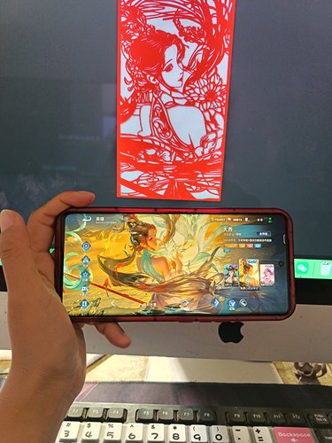 王者荣耀剪纸 刻纸大乔 中国传统红单面宣纸