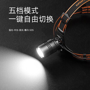 神火HL08可变焦头灯头戴式夜钓钓鱼灯强光户外充电超亮远射手电筒
