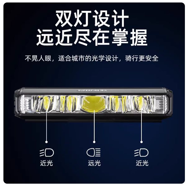 神火BL32自行车灯前灯充电led防水夜骑公路强光超亮山地户外骑行