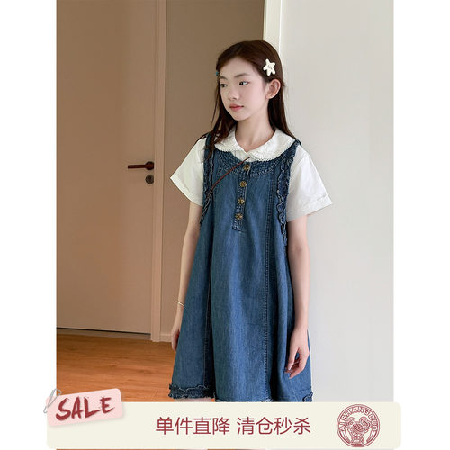 【法式气质】初中生牛仔连衣裙