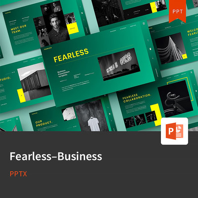 【PPT-239】Fearless–Business欧美潮流大气创意项目提案PPT模板