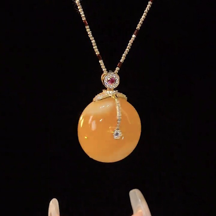 奥特莱斯折扣撤柜清仓捡漏店蜜蜡公主扣平安扣项链outlets女配饰